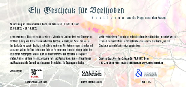 Textseite der Einladungskarte zu Installation Ein Geschenk für Beethoven